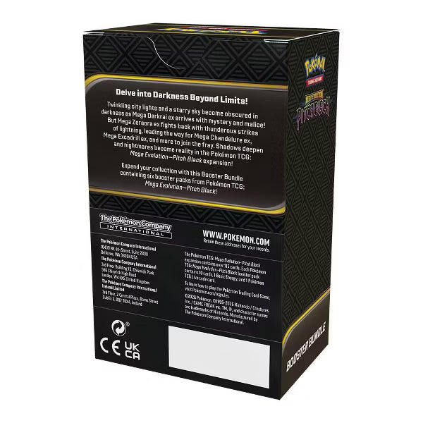 Pokémon TCG Mega Evolution Pitch Black Booster Bundle box showcasing its unique design and exciting features.